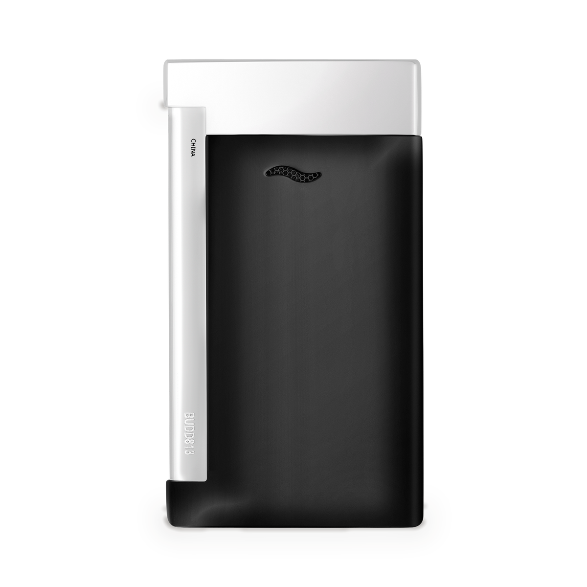 S.T. Dupont Slim 7 torch lighter in black lacquer and chrome, reverse view