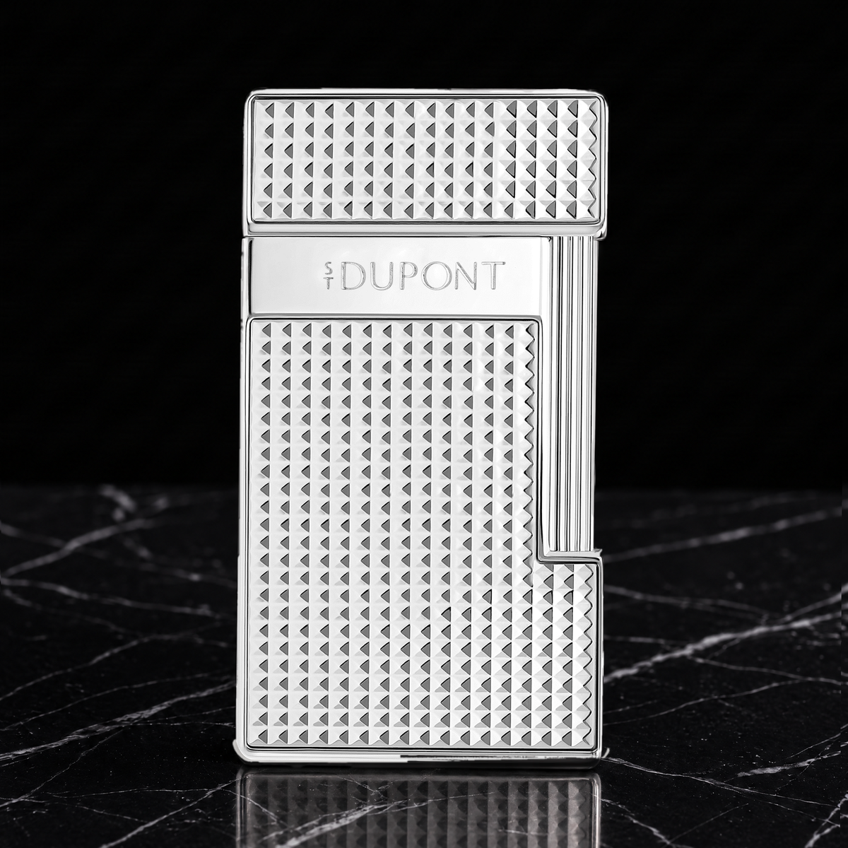 S.T. Dupont Slimmy Lighter, Diamond Head guilloché, chrome finish