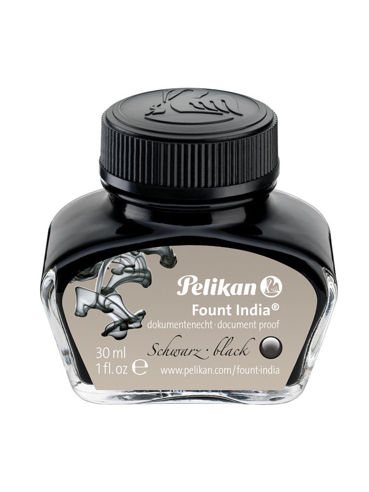 Pelikan Fount India document-proof black ink, 30 ml bottle