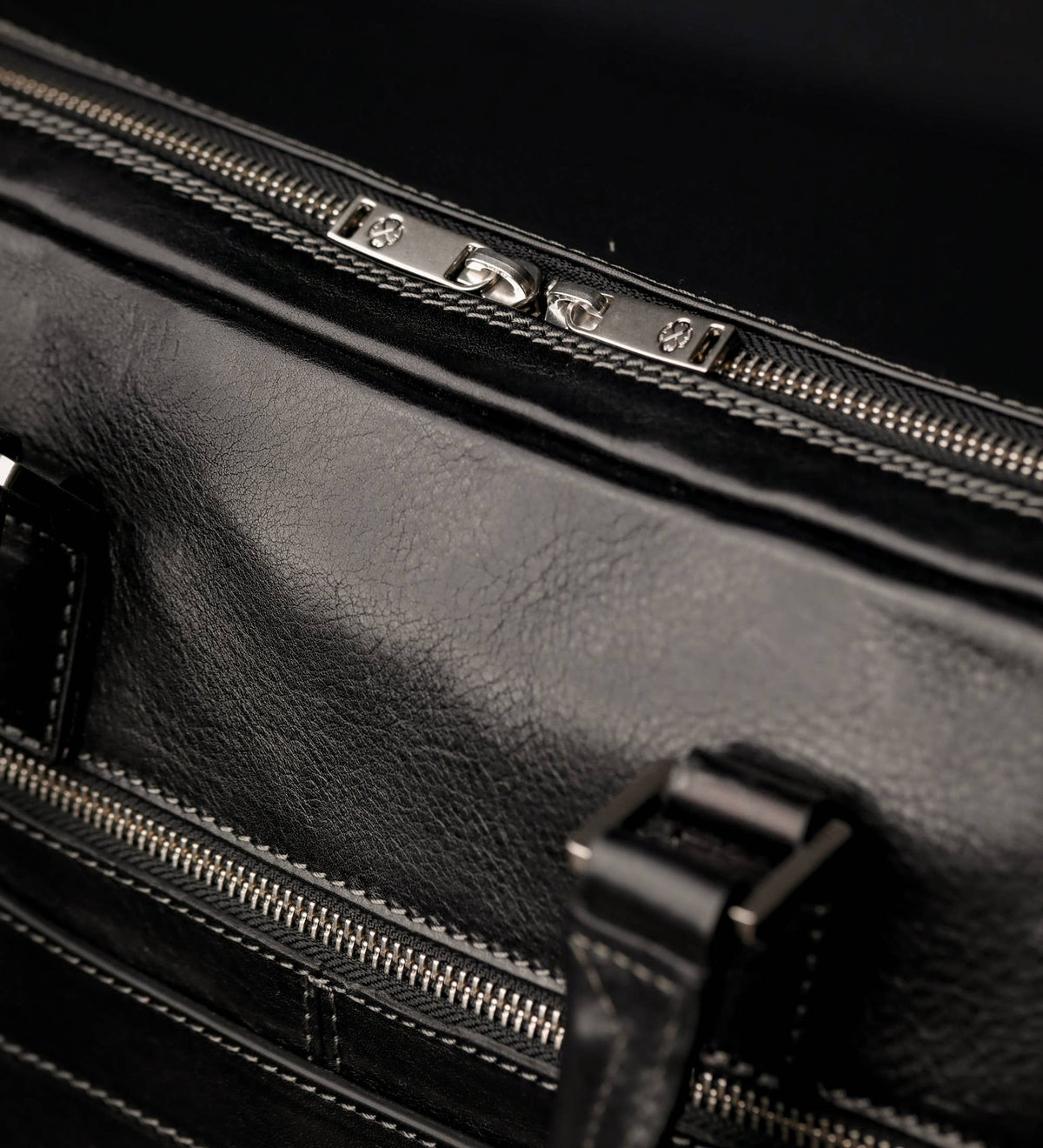 Orlando black leather laptop briefcase in Italian Vachetta (Time Resistance) — view 7