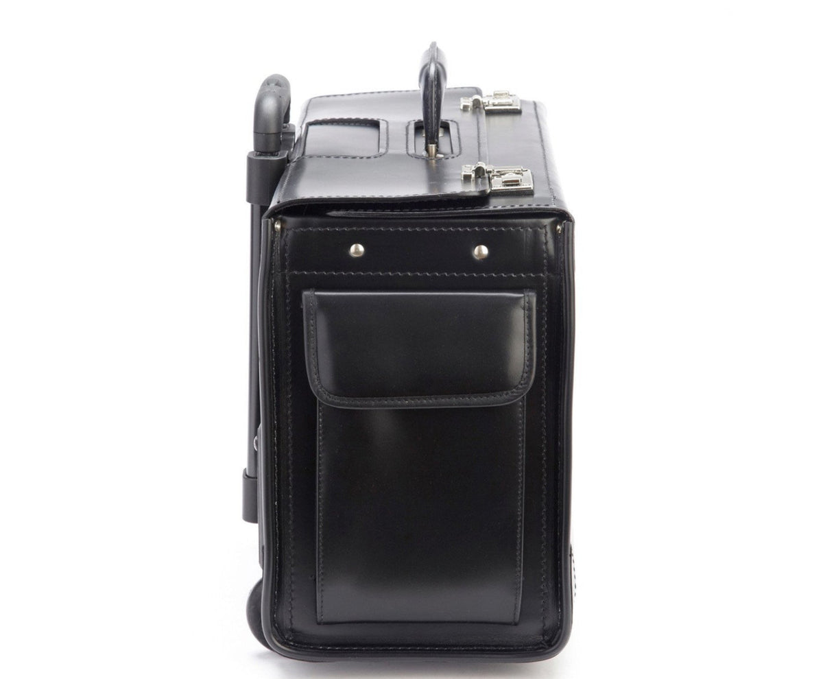 Litigator Wheeled Catalog Case in black — back view