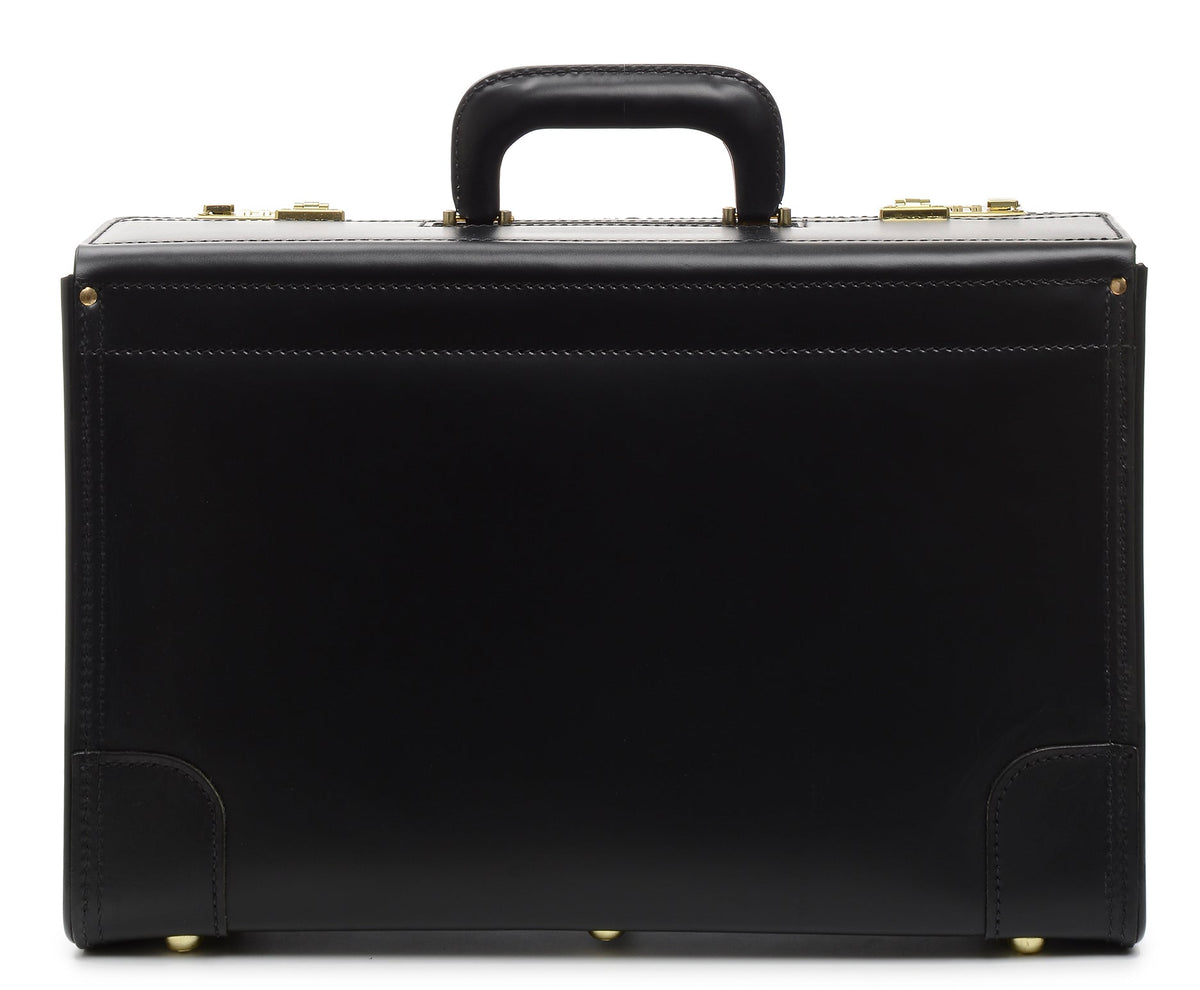 Workhorse Catalog Case, 20 inch, black top-grain leather — back view