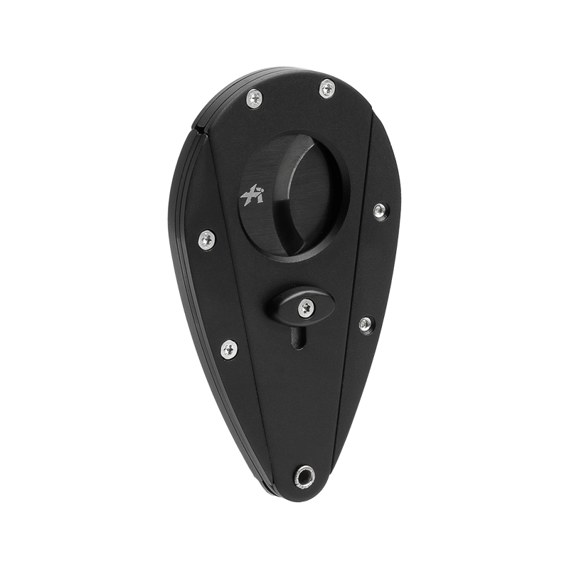 Xikar Xi1 double guillotine cigar cutter in phantom black, closed