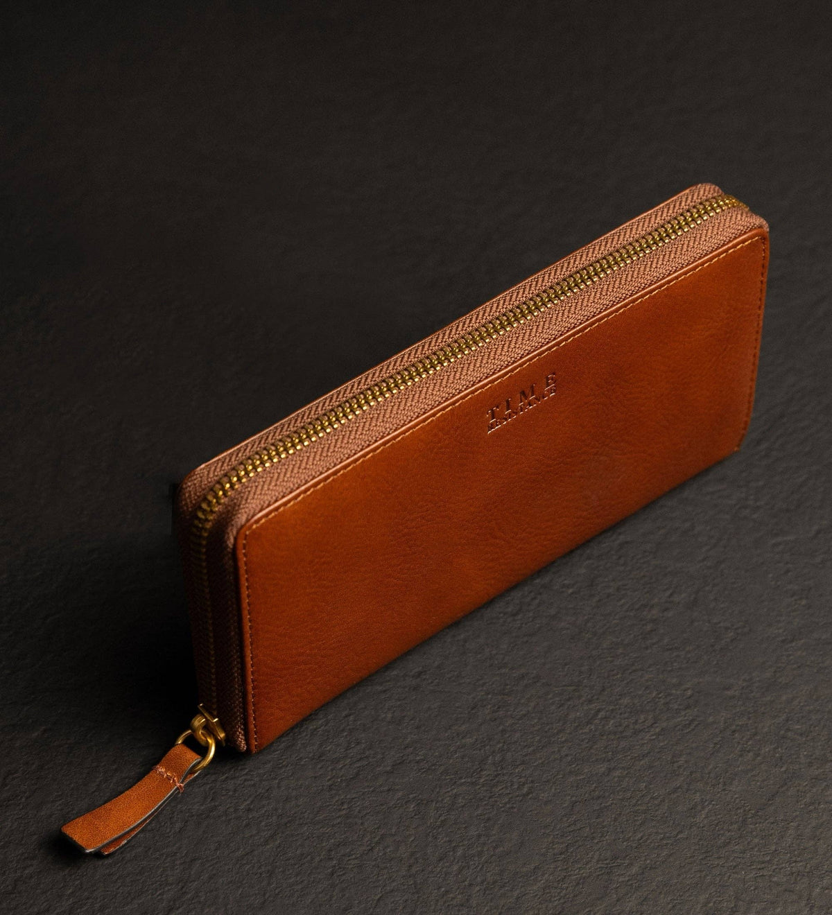 Excellent Women cognac brown leather continental zip-around wallet in Italian Vachetta (Time Resistance) — view 5