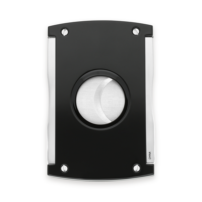 S.T. Dupont Maxijet cigar cutter in black lacquer and chrome, reverse view
