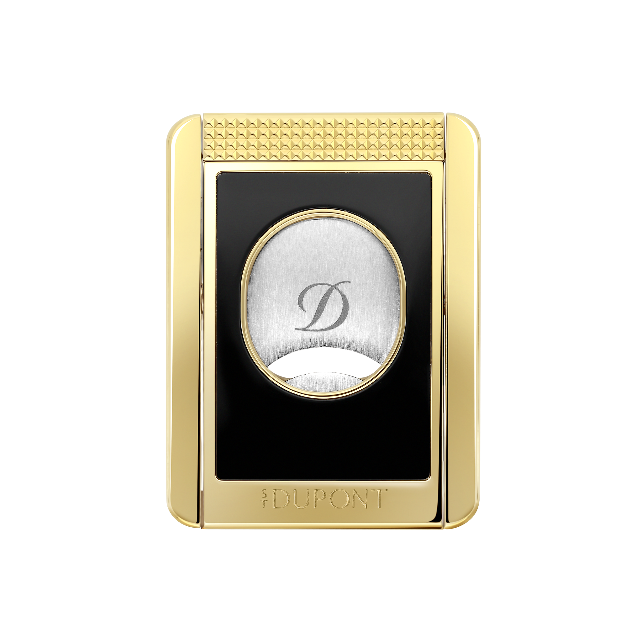 S.T. Dupont Cigar Cutter Stand, black body with gold-finish trim