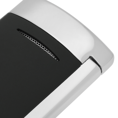 Close-up of the S.T. Dupont Minijet burner vent and plated cap