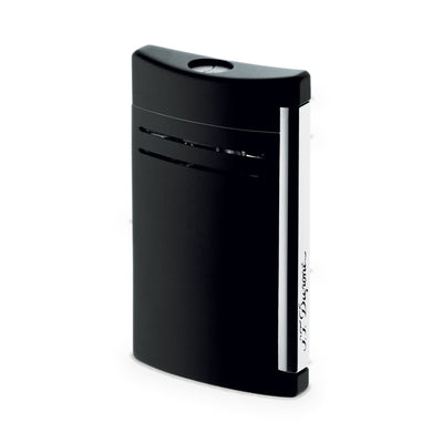S.T. Dupont Maxijet torch lighter in matte black with chrome trim, front view