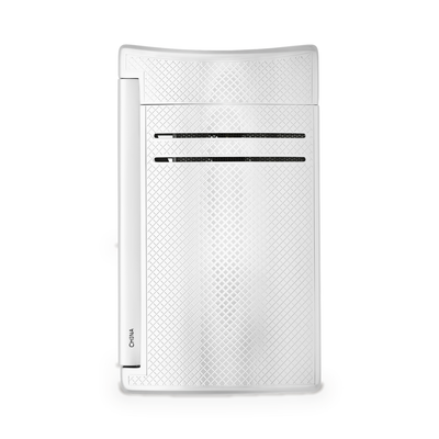 S.T. Dupont Maxijet torch lighter in chrome grid, reverse view