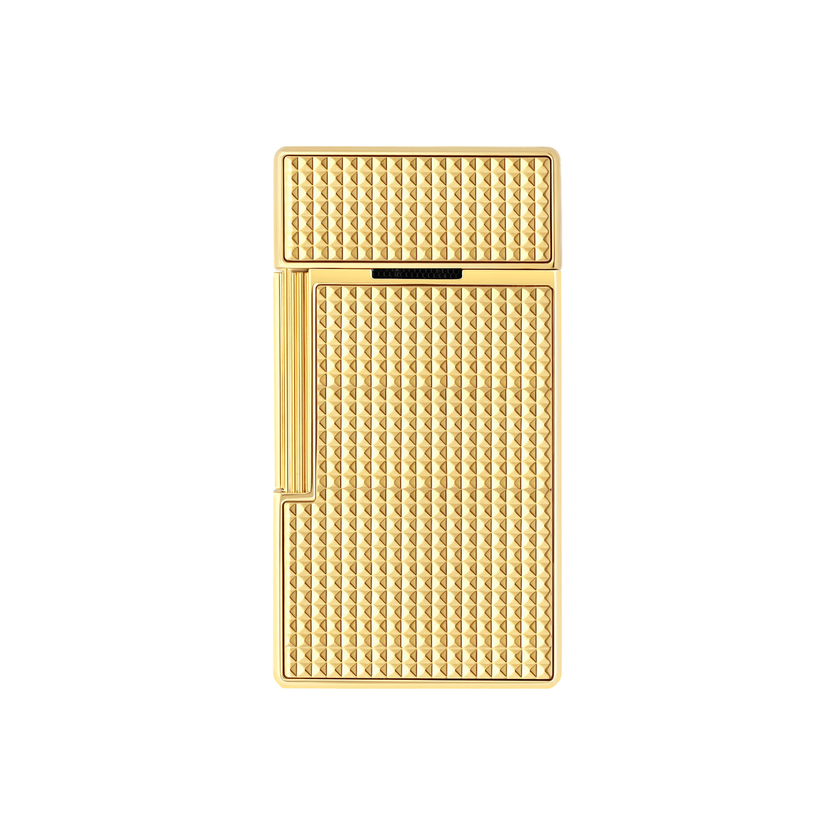 S.T. Dupont Biggy torch lighter in gold with Diamond Head guilloché, reverse view