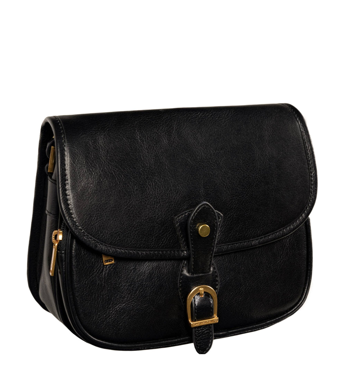 Women in Love black leather saddle bag in Italian Vachetta (Time Resistance) — view 5