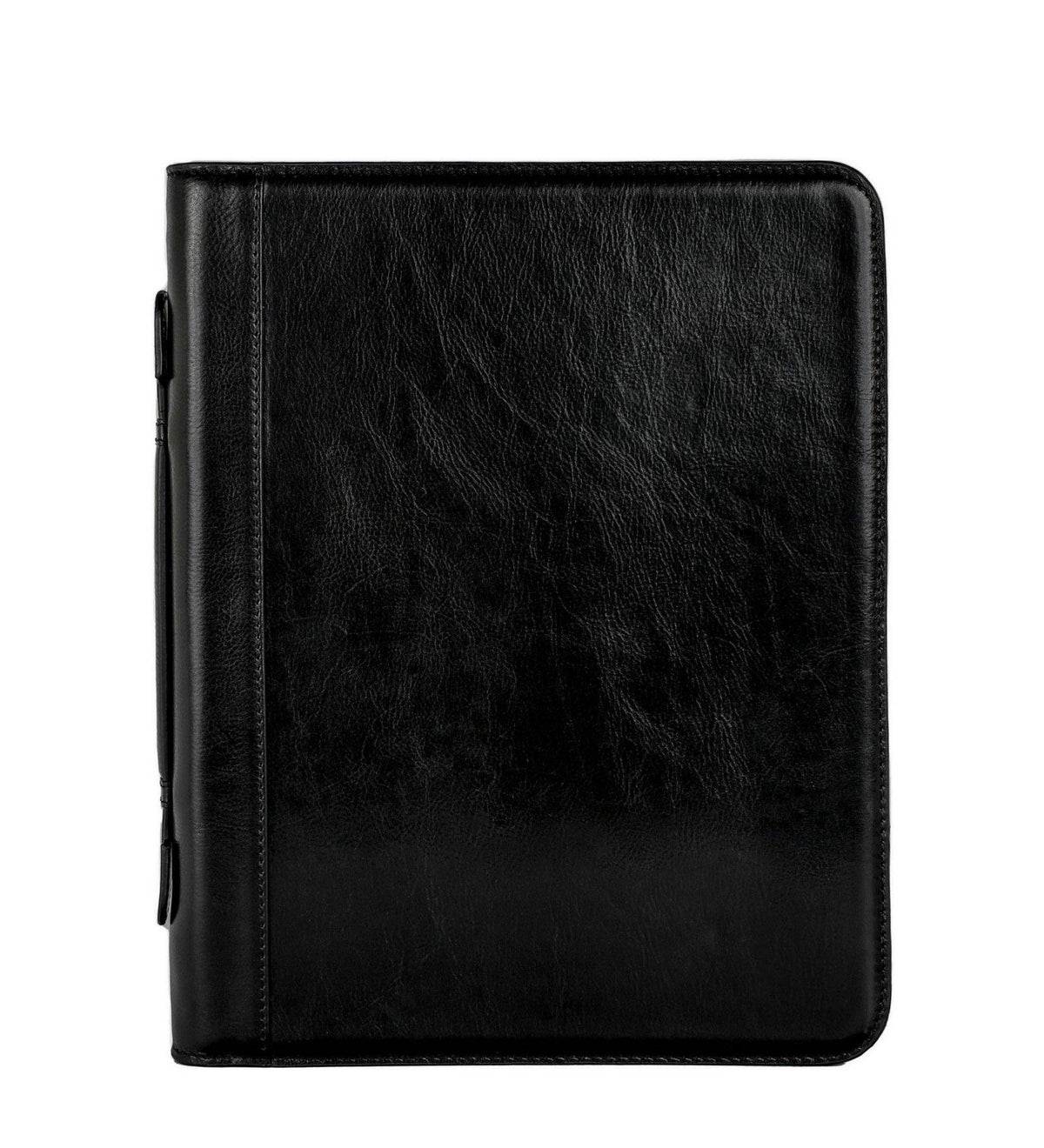 Joy in the Morning — black full-grain leather binder portfolio by Time Resistance