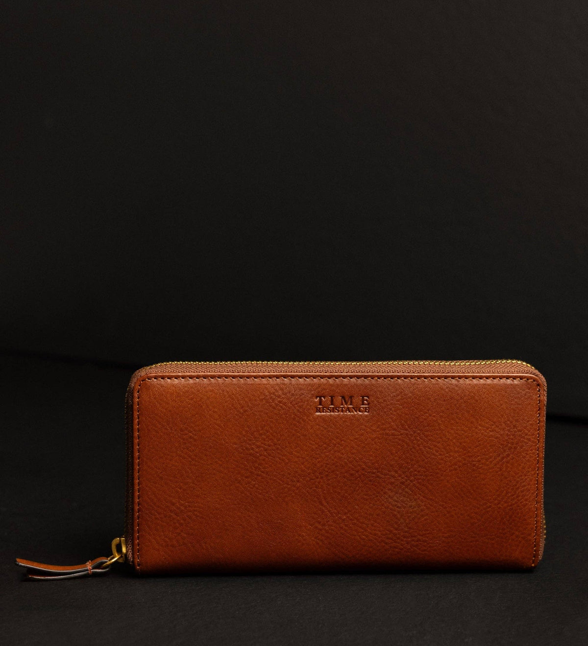 Excellent Women cognac brown leather continental zip-around wallet in Italian Vachetta (Time Resistance) — view 3