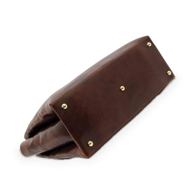 The Scarlet Letter brown women's leather tote in Italian Vachetta (Time Resistance) — view 5
