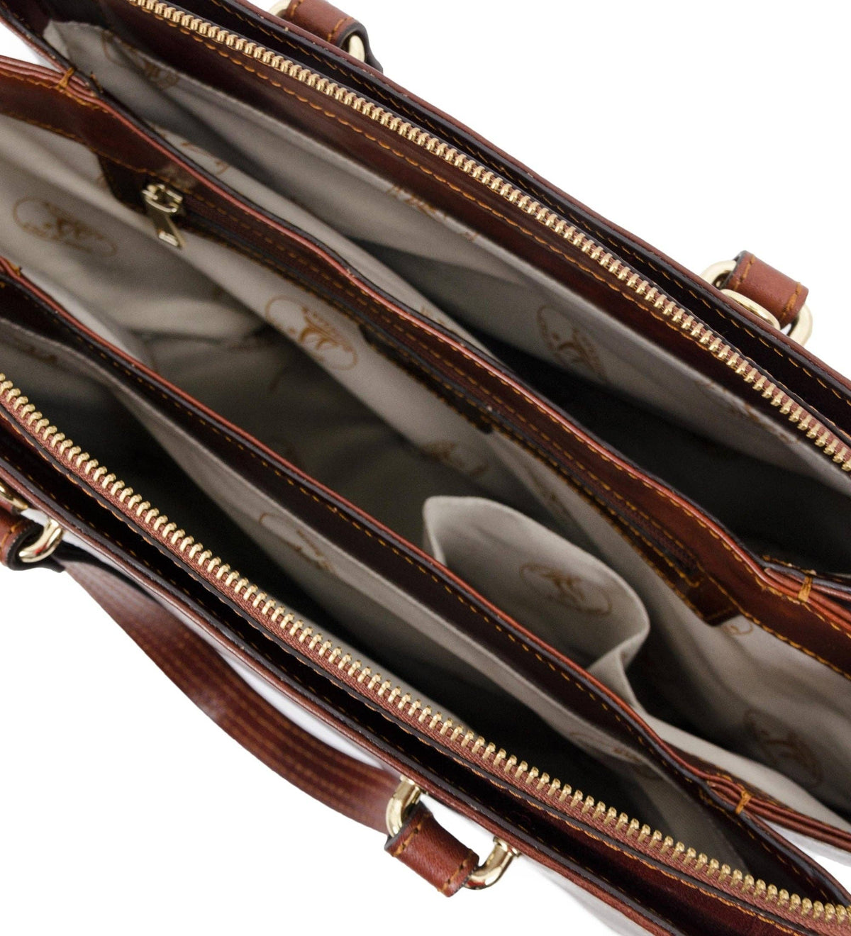 The Scarlet Letter brown women's leather tote in Italian Vachetta (Time Resistance) — view 3
