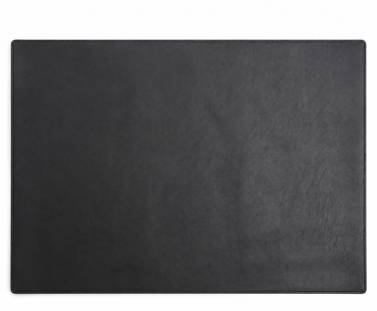 Carter Leather Desk Pad in black full-grain leather