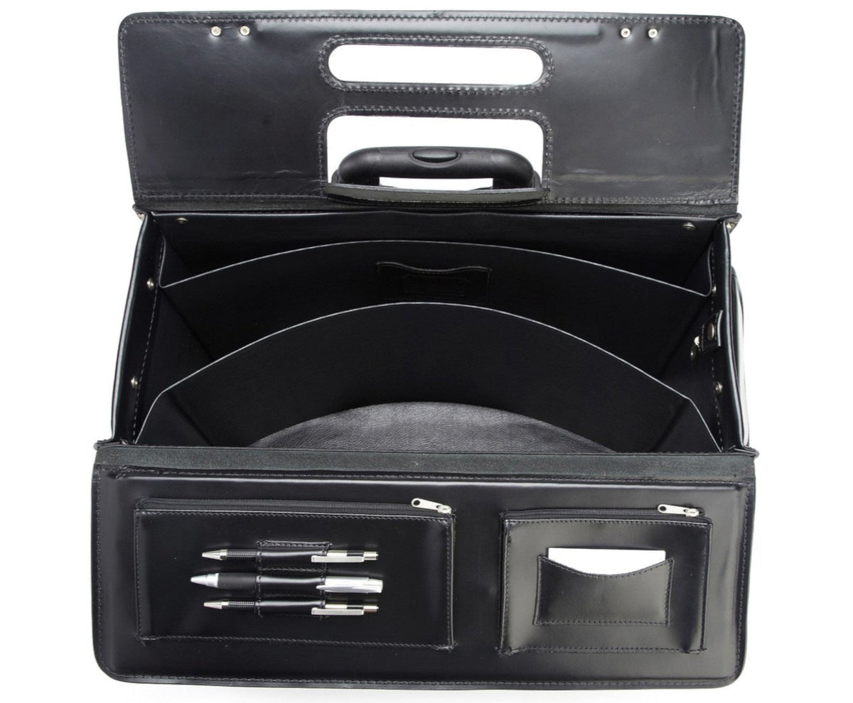 Litigator Wheeled Catalog Case in black — interior view