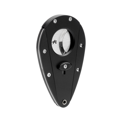 Xikar Xi1 double guillotine cutter in phantom black, blades open