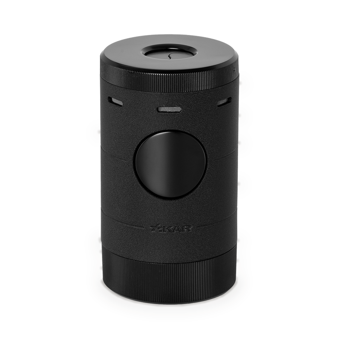 Xikar Volta quad-jet tabletop lighter in black, closed, front view