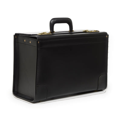 Workhorse Catalog Case, 20 inch, black top-grain leather — angle view