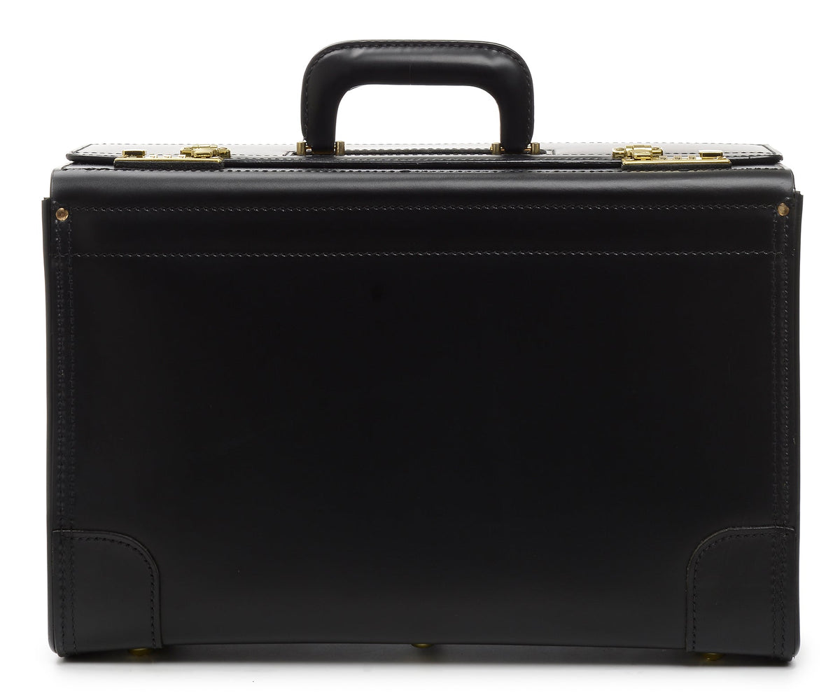 Workhorse Catalog Case, 20 inch, black top-grain leather — front view