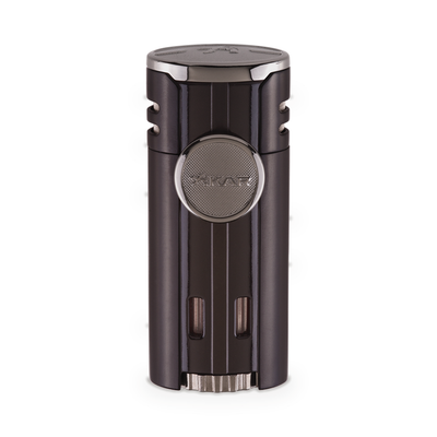 Xikar HP4 quad-jet torch lighter in matte black, closed, front view