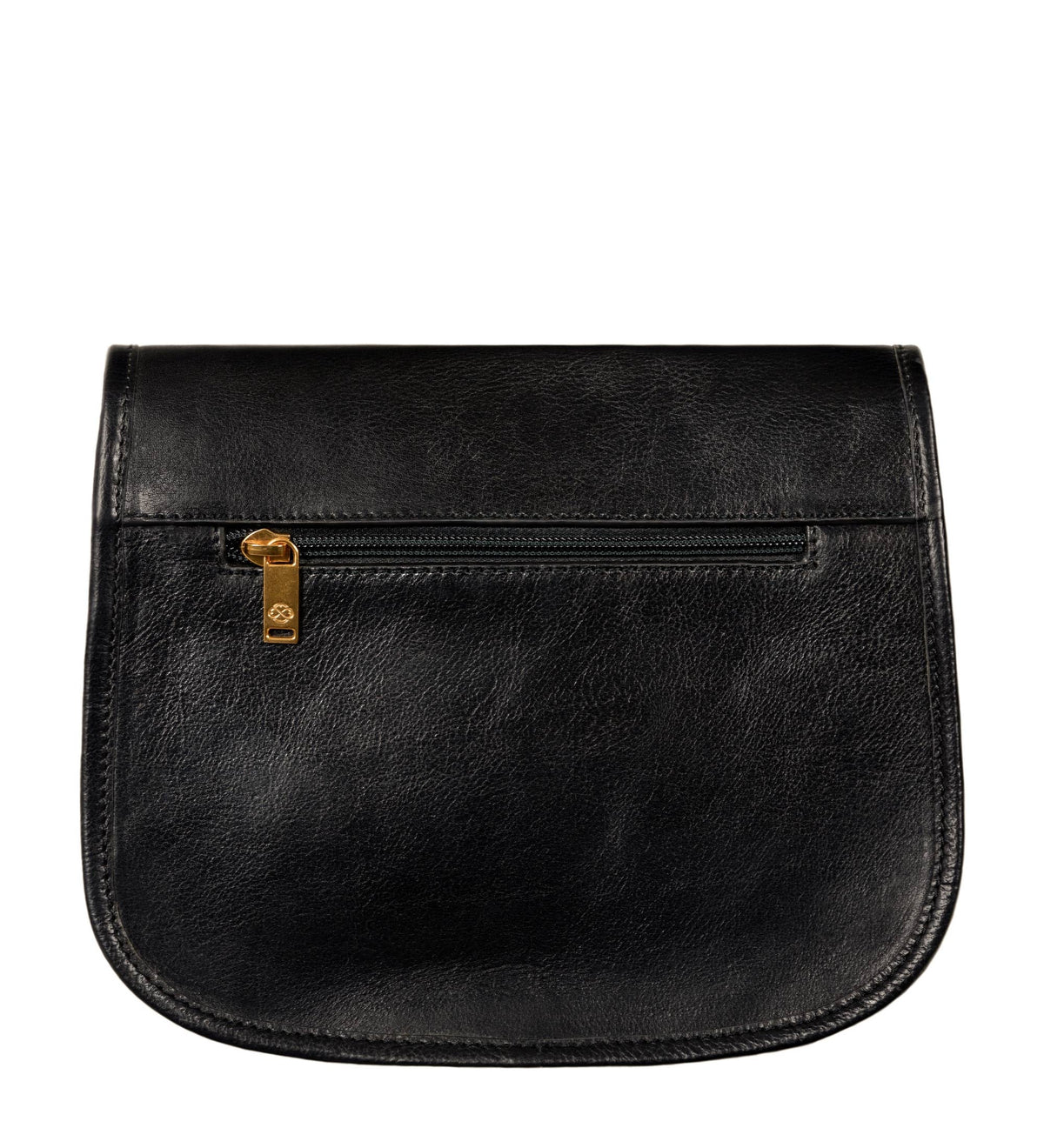 Women in Love black leather saddle bag in Italian Vachetta (Time Resistance) — view 4