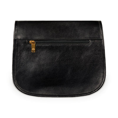 Women in Love black leather saddle bag in Italian Vachetta (Time Resistance) — view 4