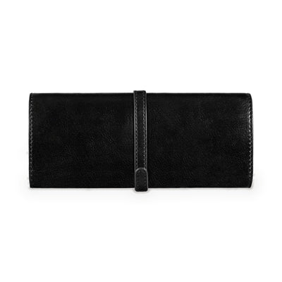 Madame Bovary black leather jewelry roll by Time Resistance in full-grain vegetable-tanned Italian Vachetta, view 4 of 8
