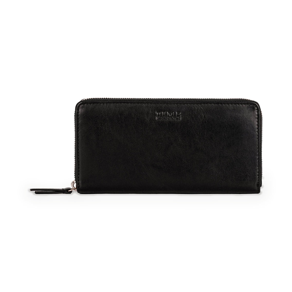 Excellent Women black leather continental zip-around wallet in Italian Vachetta (Time Resistance), front view