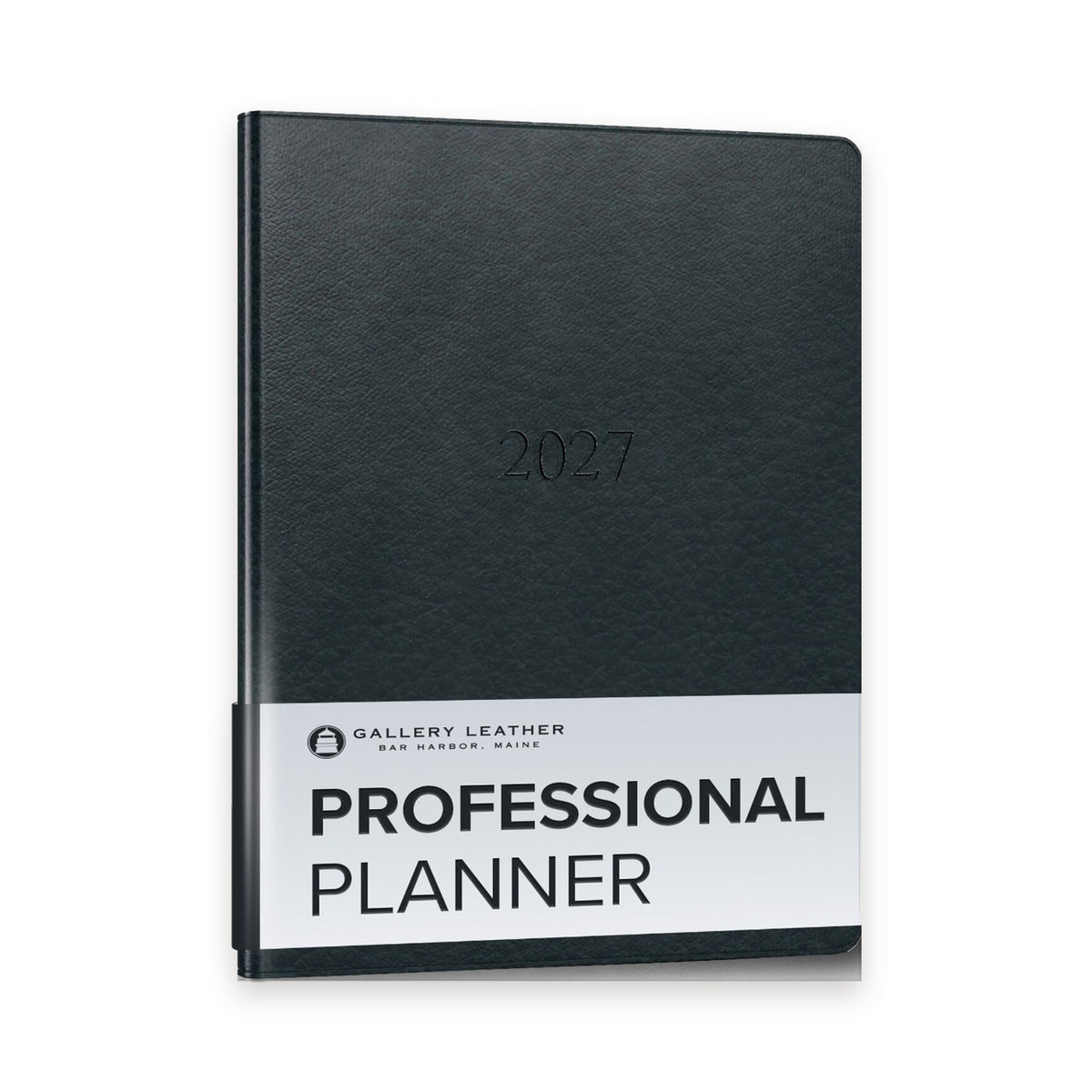 Professional Leather Planner 2027 in Tremont Atlantic full-grain leather — front cover, 9 by 7 inches