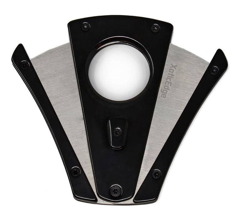 The XhaleX cutter fully open, showing the two winged blades pivoting in from either side